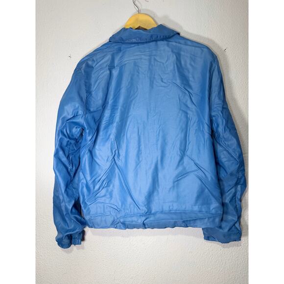 Vintage Track Jacket 1980s Retro Sportswear Blue White Stripe Mens Medium - Picture 3 of 10